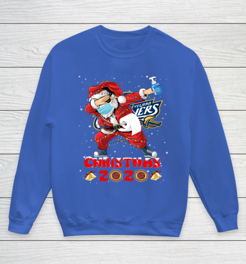 Cleveland Cavaliers Funny Santa Claus Dabbing Christmas 2020 NBA Youth Sweatshirt 6