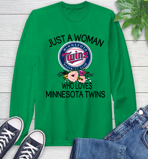MLB Just A Woman Who Loves Minnesota Twins Baseball Sports Long Sleeve T-Shirt 5