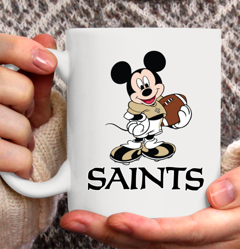 NFL Football New Orleans Saints Cheerful Mickey Mouse Shirt Ceramic Mug 11oz 2