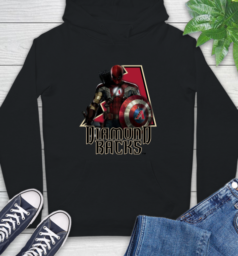 MLB Captain America Thor Spider Man Hawkeye Avengers Endgame Baseball Arizona Diamondbacks Hoodie 2