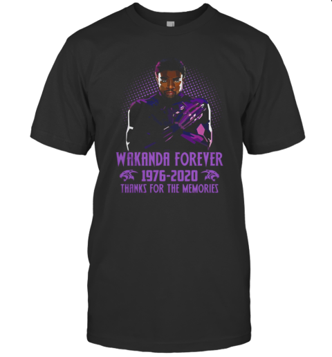 Chadwick Boseman Wakanda Forever 1976 2020 Thanks For The Memories T-Shirt
