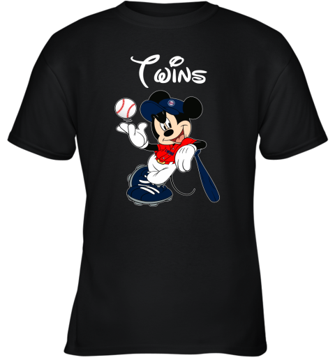 Minnesota Twins MLB Baseball Mickey Rock Hand Disney Youth T-Shirt