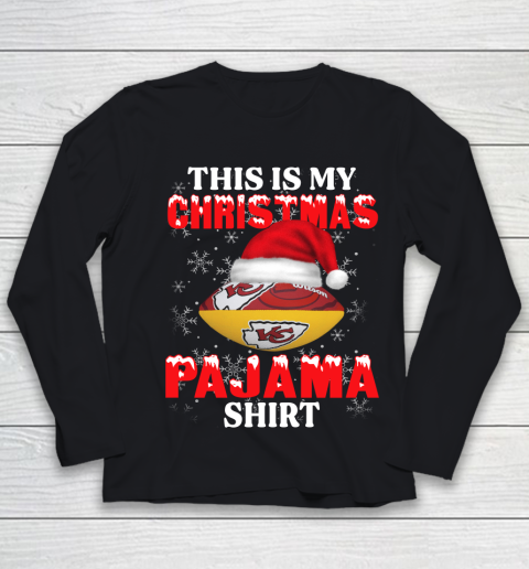 Kansas City Chiefs This Is My Christmas Pajama Shirt NFL Youth Long Sleeve