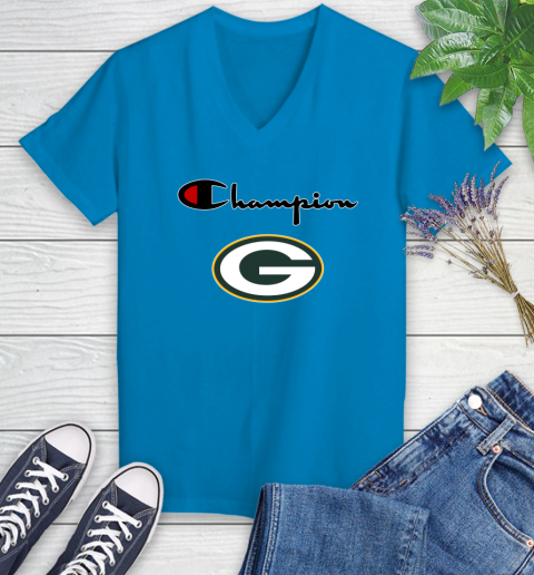 NFL Football Green Bay Packers Champion Shirt Women's V-Neck T-Shirt 5