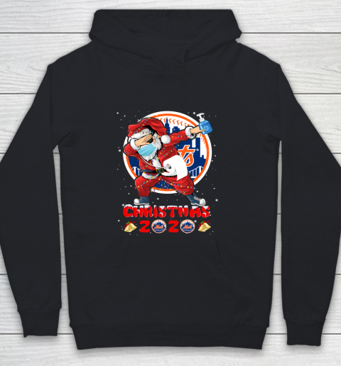 New York Mets Funny Santa Claus Dabbing Christmas 2020 MLB Youth Hoodie