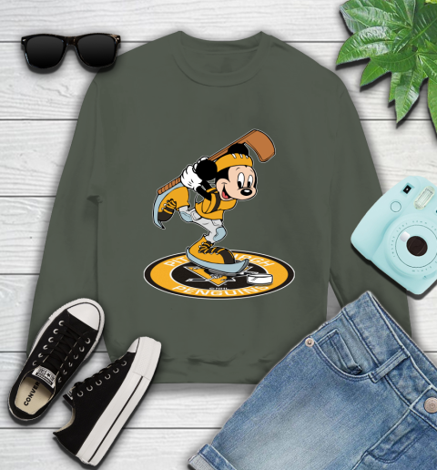 NHL Hockey Pittsburgh Penguins Cheerful Mickey Disney Shirt Youth Sweatshirt 9
