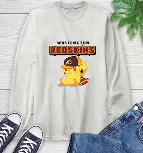 NFL Pikachu Football Washington Redskins Long Sleeve T-Shirt 12
