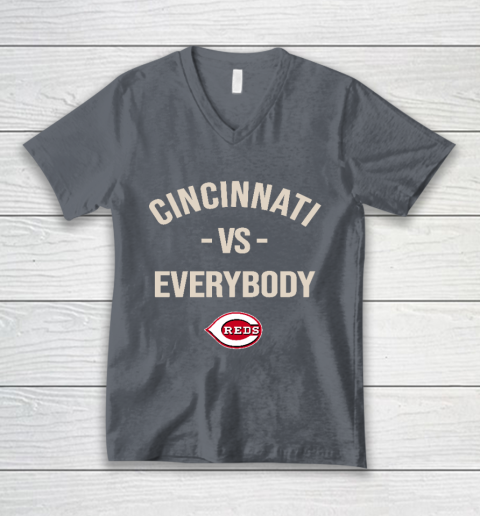 Cincinnati Reds Vs Everybody V-Neck T-Shirt 4