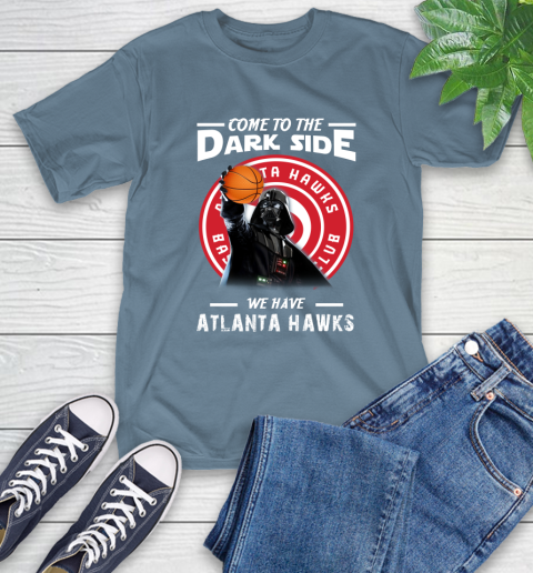 NBA Come To The Dark Side We Have Atlanta Hawks Star Wars Darth Vader Basketball T-Shirt 8