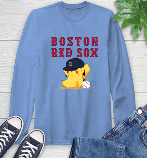 MLB Pikachu Baseball Sports Boston Red Sox Long Sleeve T-Shirt 11