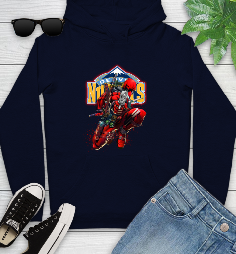 NBA Deadpool Marvel Comics Sports Basketball Denver Nuggets Youth Hoodie 4