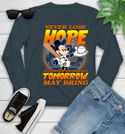 New York Mets MLB Baseball Mickey Disney Never Lose Hope Youth Long Sleeve 9