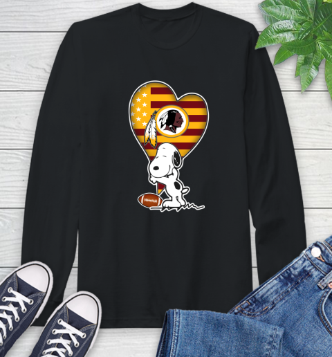 Washington Redskins NFL Football The Peanuts Movie Adorable Snoopy Long Sleeve T-Shirt 2