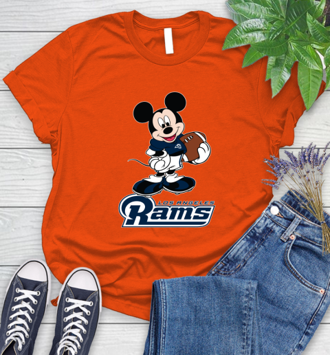 NFL Football Los Angeles Rams Cheerful Mickey Mouse Shirt Women's T-Shirt 4