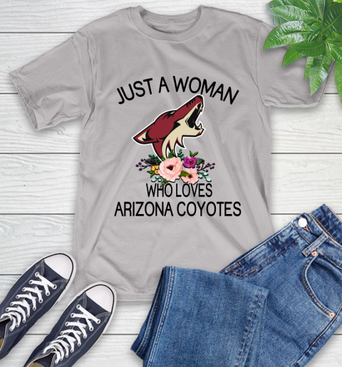 NHL Just A Woman Who Loves Arizona Coyotes Hockey Sports T-Shirt 12