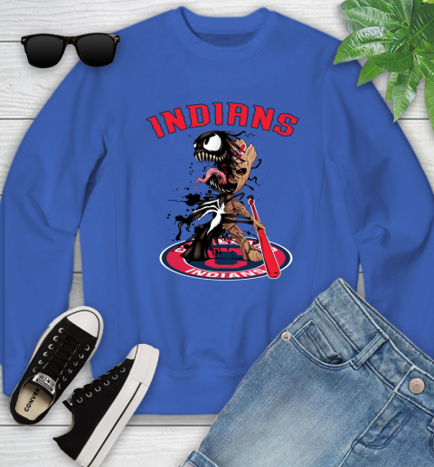 MLB Cleveland Indians Baseball Venom Groot Guardians Of The Galaxy Youth Sweatshirt 8