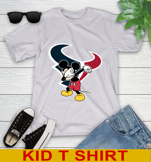 Houston Texans NFL Football Dabbing Mickey Disney Sports Youth T-Shirt 5