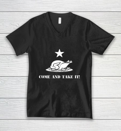 Thanksgiving Come And Take It Turkey Dinner V-Neck T-Shirt