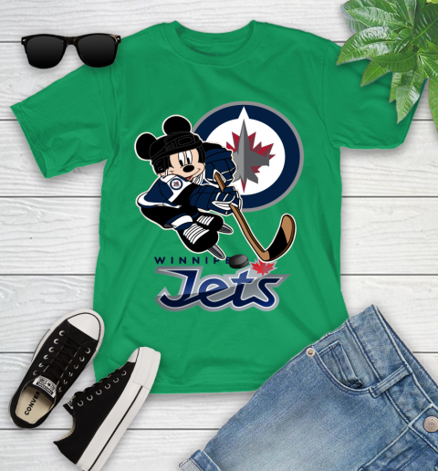 NHL Winnipeg Jets Mickey Mouse Disney Hockey T Shirt Youth T-Shirt 6