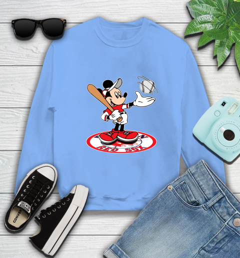 MLB Baseball Boston Red Sox Cheerful Mickey Disney Shirt Sweatshirt 11
