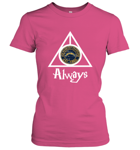 Always Love The Los Angeles Chargers x Harry Potter Mashup NFL u5vv always love the los angeles chargers x harry potte ladies t shirt 20 front heliconia