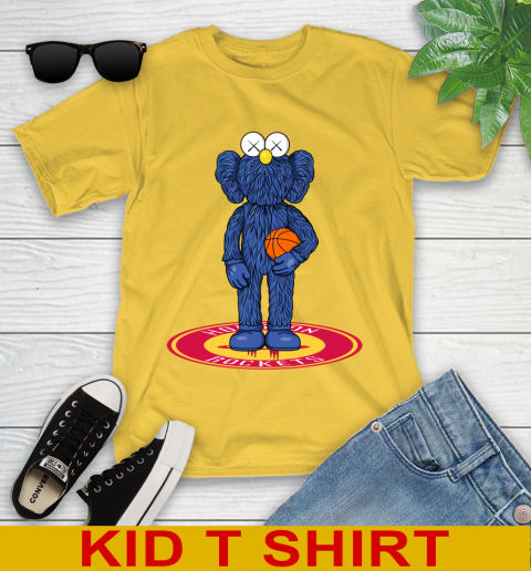 NBA Basketball Houston Rockets Kaws Bff Blue Figure Shirt Youth T-Shirt 8