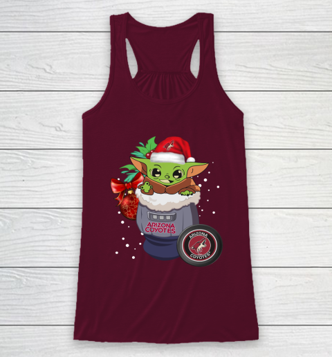 Arizona Coyotes Christmas Baby Yoda Star Wars Funny Happy NHL Racerback Tank 3