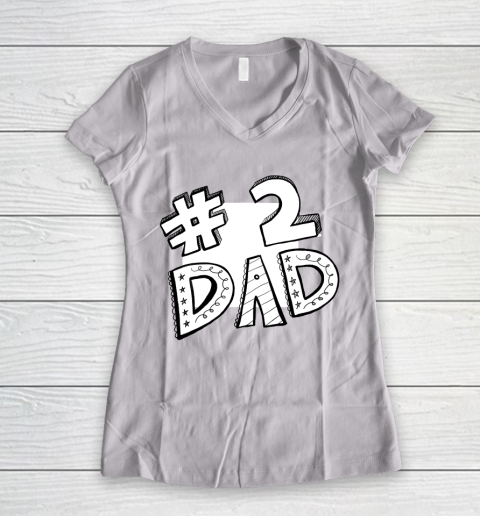#2 Dad Father's Day Women's V-Neck T-Shirt