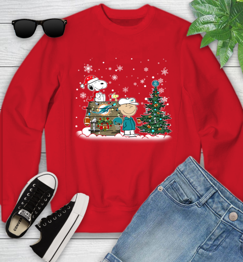 NFL Miami Dolphins Snoopy Charlie Brown Christmas Football Super Bowl Sports Youth Sweatshirt 8