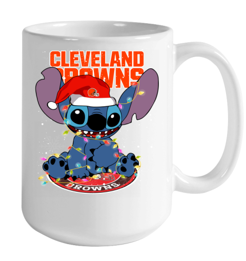 Cleveland Browns NFL Football noel stitch Christmas Color Changing Mug 15oz 2