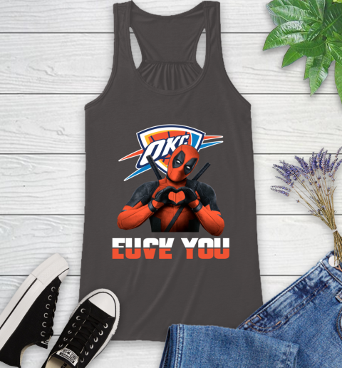 NBA Oklahoma City Thunder Deadpool Love You Fuck You Basketball Sports Racerback Tank 11