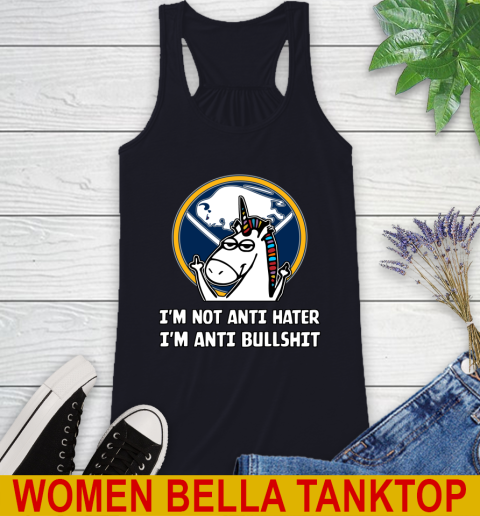 Buffalo Sabres NHL Hockey Unicorn I'm Not Anti Hater I'm Anti Bullshit Racerback Tank 10