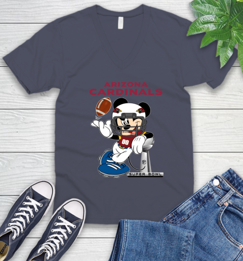 NFL Arizona Cardinals Mickey Mouse Disney Super Bowl Football T Shirt V-Neck T-Shirt 9