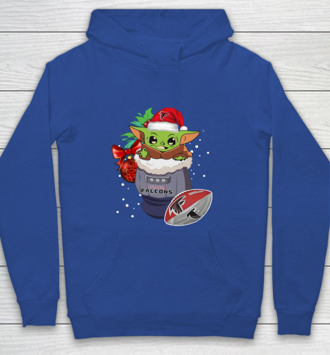 Atlanta Falcons Christmas Baby Yoda Star Wars Funny Happy NFL Youth Hoodie 8