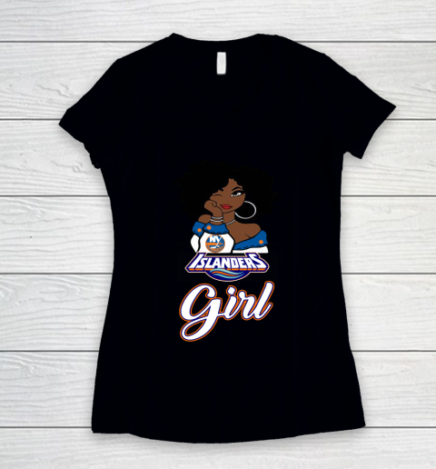New York Islanders Girl NHL Women's V-Neck T-Shirt