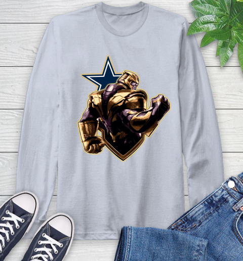 NFL Thanos Avengers Endgame Football Sports Dallas Cowboys Long Sleeve T-Shirt 6