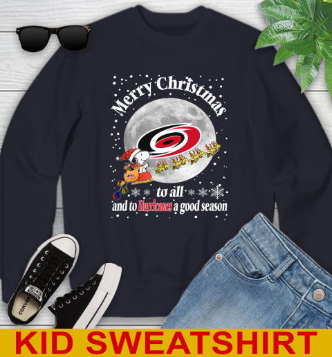 Carolina Hurricanes Merry Christmas To All And To Hurricanes A Good Season NHL Hockey Sports Youth Sweatshirt 2