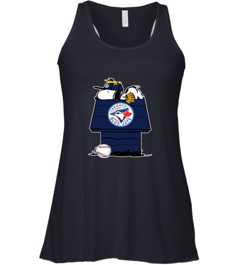 Toronto BLue Jays Snoopy And Woodstock Resting Together MLB Racerback Tank