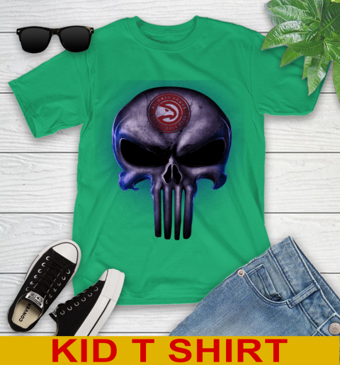 Atlanta Hawks NBA Basketball Punisher Skull Sports Youth T-Shirt 7