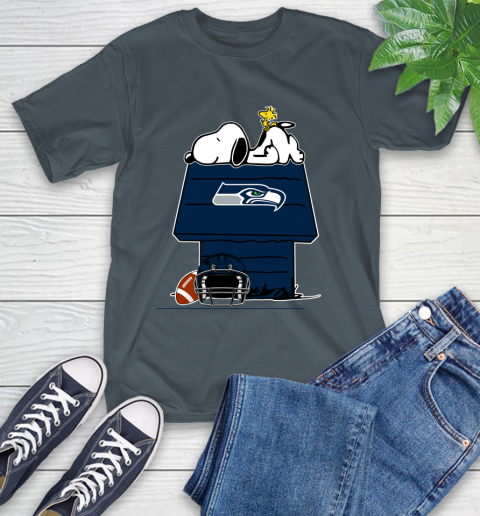Seattle Seahawks NFL Football Snoopy Woodstock The Peanuts Movie T-Shirt 9