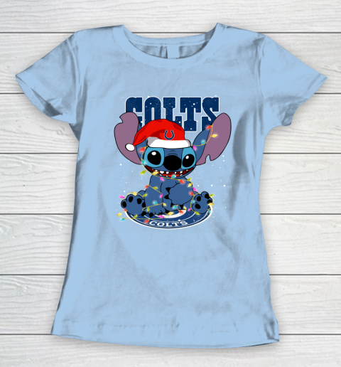 Indianapolis Colts NFL Football noel stitch Christmas Women's T-Shirt 4