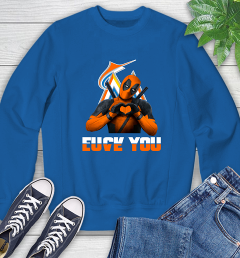 MLB Miami Marlins Deadpool Love You Fuck You Baseball Sports Sweatshirt 9