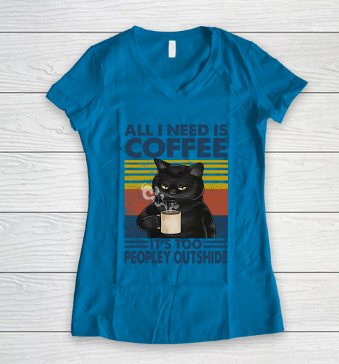 Cat that's what I do I drink beer I hate people and I know things vintage Women's V-Neck T-Shirt 4
