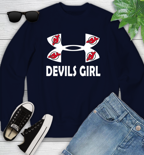 NHL New Jersey Devils Girl Under Armour Hockey Sports Youth Sweatshirt 2
