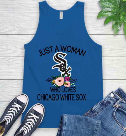MLB Just A Woman Who Loves Chicago White Sox Baseball Sports Tank Top 3