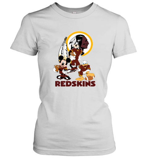 Mickey Donald Goofy The Three Washington Redskins Football Women's T-Shirt