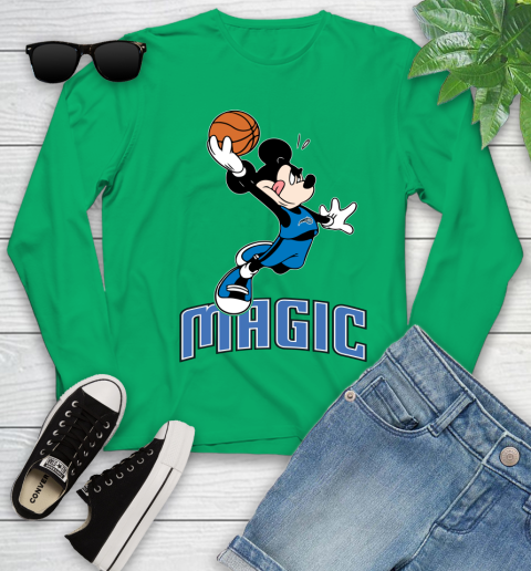 NBA Basketball Orlando Magic Cheerful Mickey Mouse Shirt Youth Long Sleeve 6