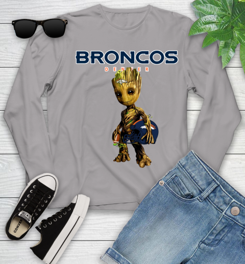 Denver Broncos NFL Football Groot Marvel Guardians Of The Galaxy Youth Long Sleeve 5