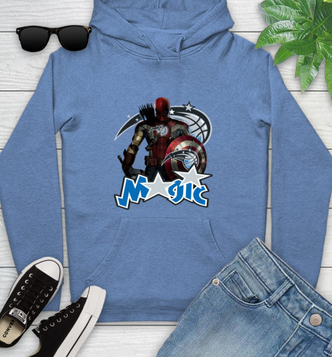 Philadelphia 76ers NBA Basketball Captain America Thor Spider Man Hawkeye Avengers Youth Hoodie 12