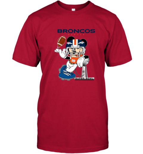 NFL Denver Broncos Mickey Mouse Disney Super Bowl Football T Shirt